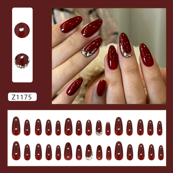 30 Pcs Burgundy Sparkling Diamonds