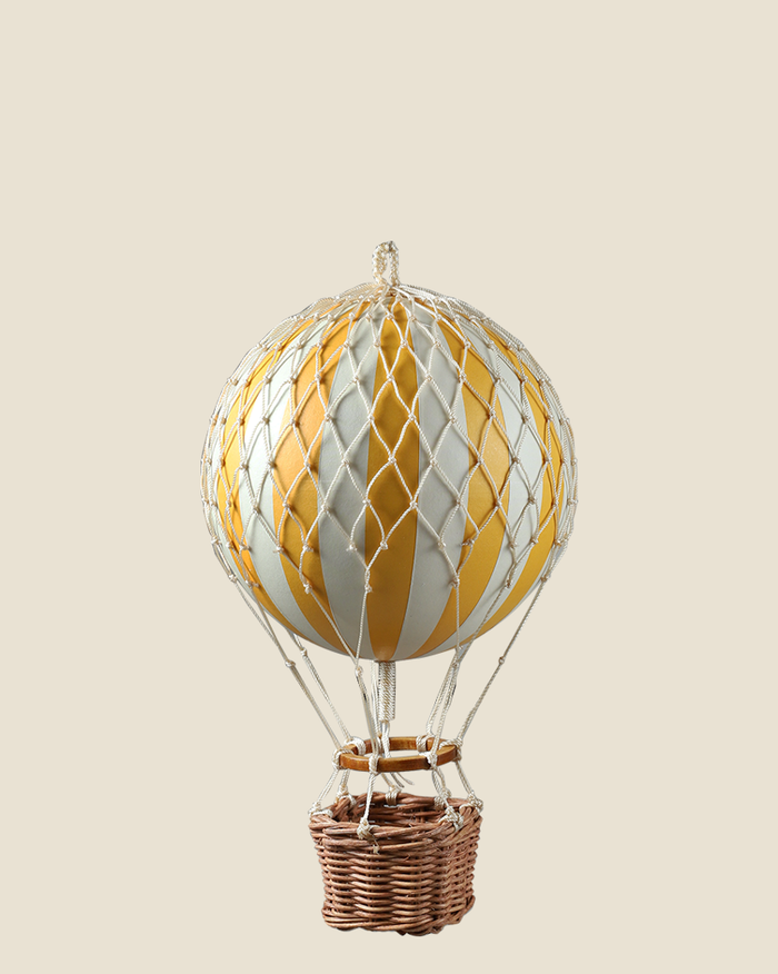 Hot air balloon toy home decor boys room style accent light yellow