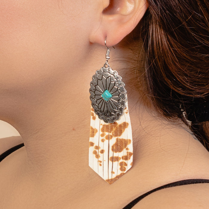 93095 - Squash Blossom Tassel Earrings - Brown