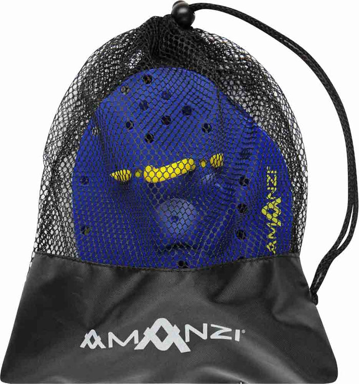 Amani cobalt hand paddle set in blue with textured surface for swimming training and water exercise.