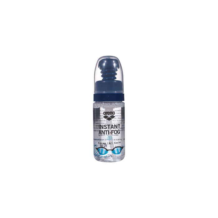Arena Instant Antifog clear anti-fog solution in a small bottle with a spray nozzle, designed to prevent fogging on goggles and lenses.