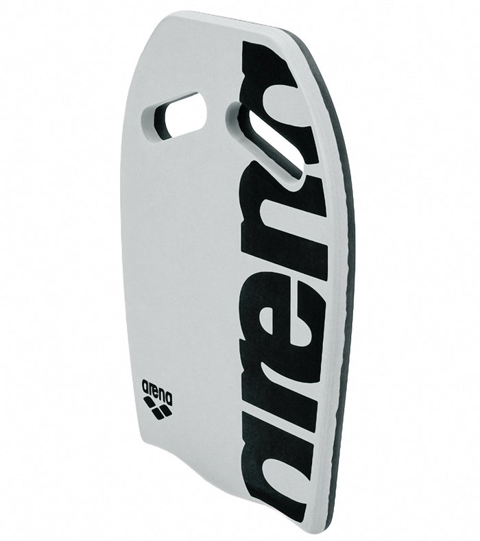 Grey Arena kickboard for swimming training, made of durable foam with a comfortable grip, designed to improve swimming skills.