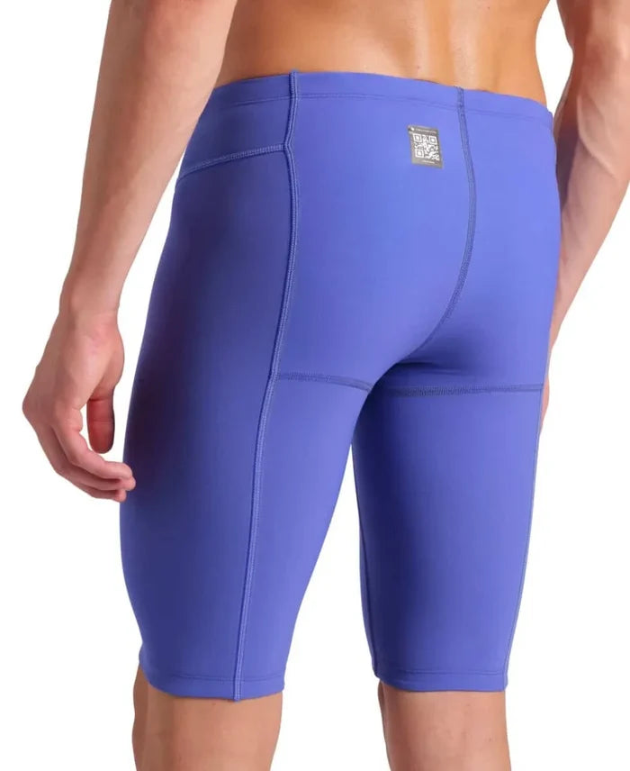 Arena men's Powerskin Impulso jammer in Future Dusk design, featuring sleek swimwear fabric and athletic fit for competitive swimming.