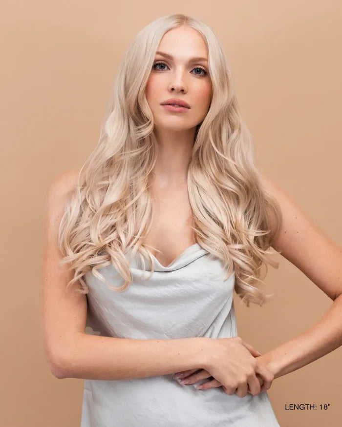 Ash Blonde (60) Thinning Hair and Invisible Clip-ins Bundle