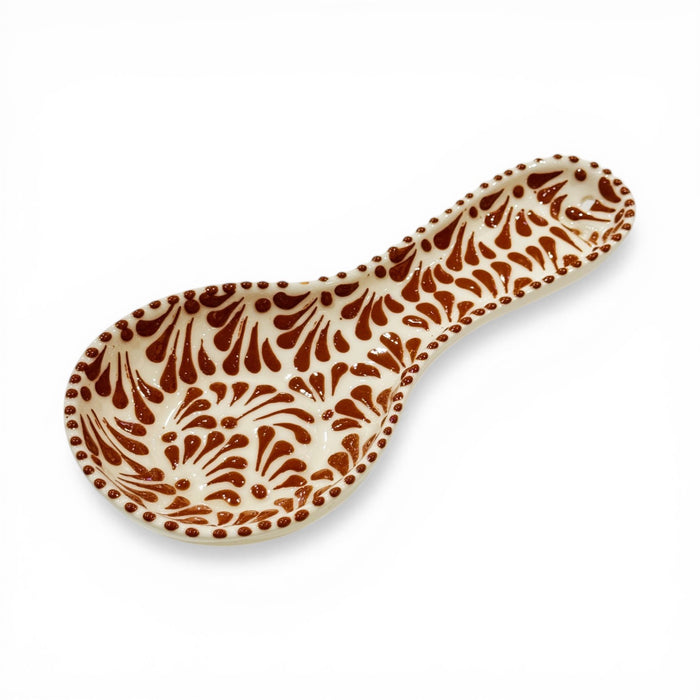 Brown on White Spoon Rest