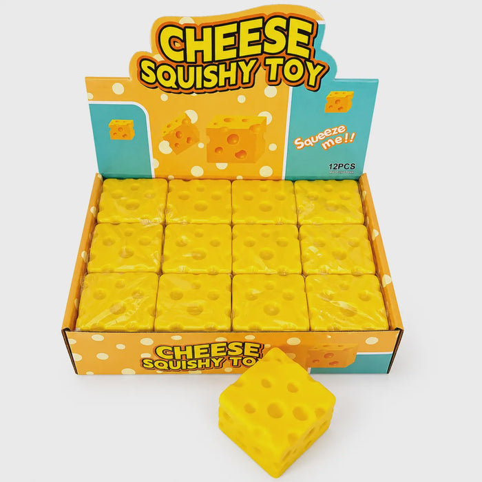 Cheese Squishy Toy – Super Soft Sensory Cube (1 count)