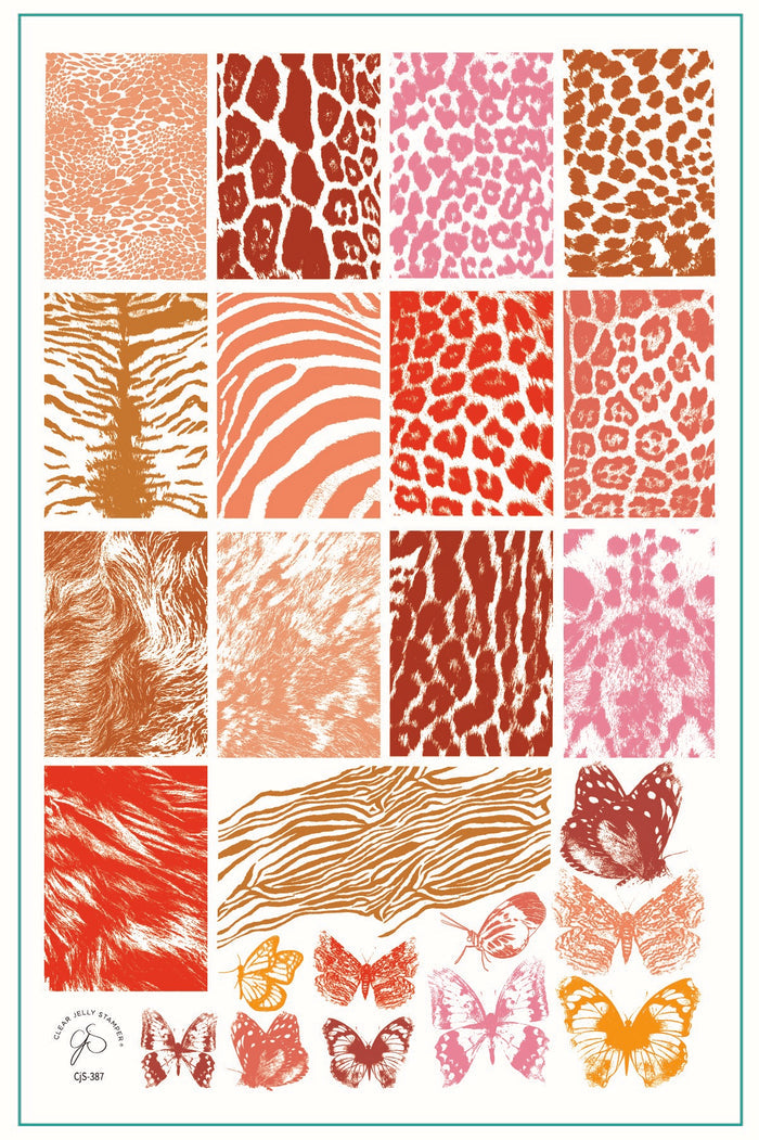 CjS-387 - Fur-ever Flutter | Clear Jelly Stamping Plate