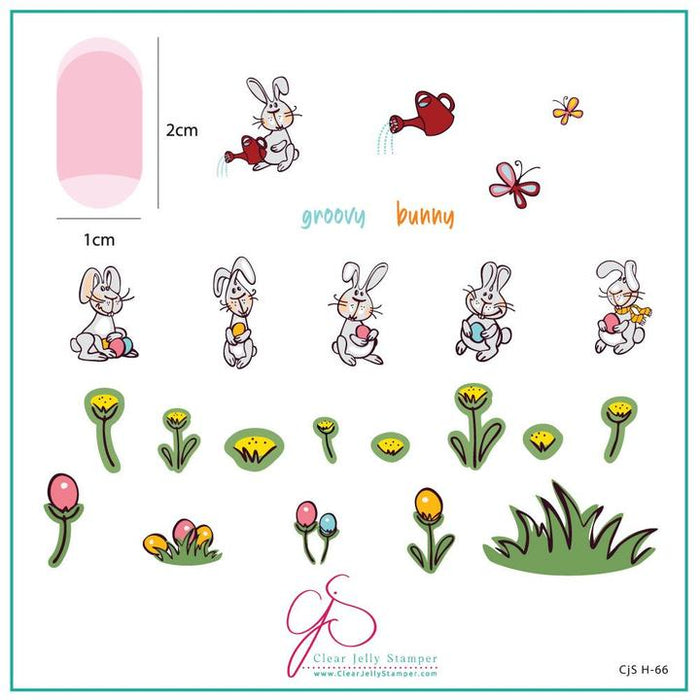 CJSH-065 Hipster Bunnies | Clear Jelly Stamping Plate