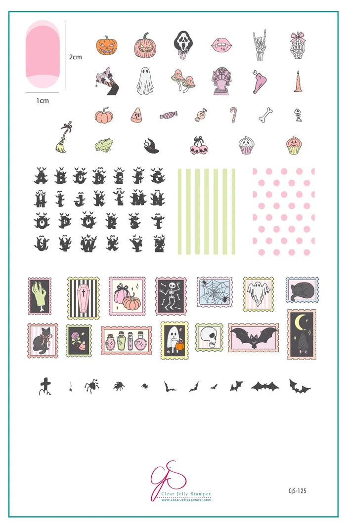 CjSH-125 Paranormal Post | Steel Nail Art Stamping Plate