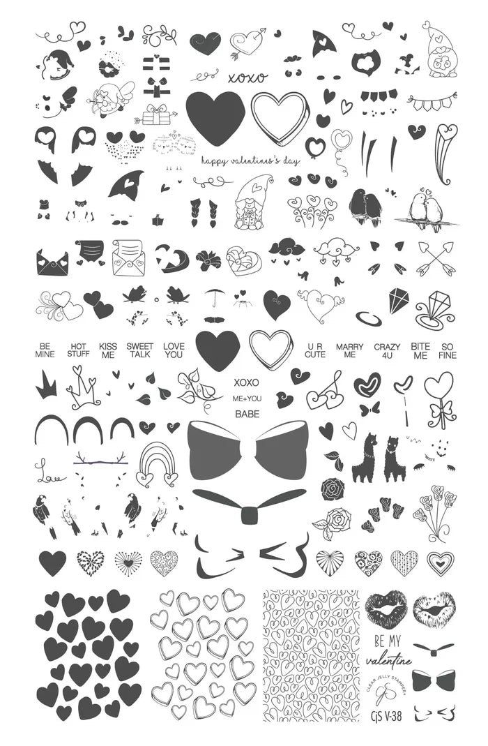 CJSV-38 Sweet Love | Clear Jelly Stamping Plate