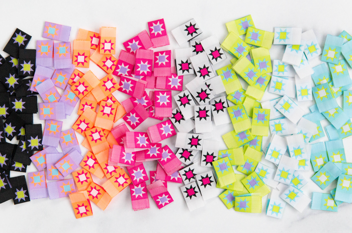Colorful Sawtooth Stars- Sew in Labels