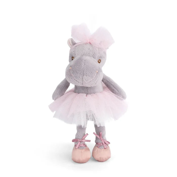 ballerina hippo plush, Cute Rafaella stuffed animal, hippo in tutu toy, small ballerina plush, dance-themed stuffed animal, 6 inch hippo plush toy, ballet hippo toy for kids, soft hippo doll, Bukowski ballerina plush, snuggly hippo stuffed animal