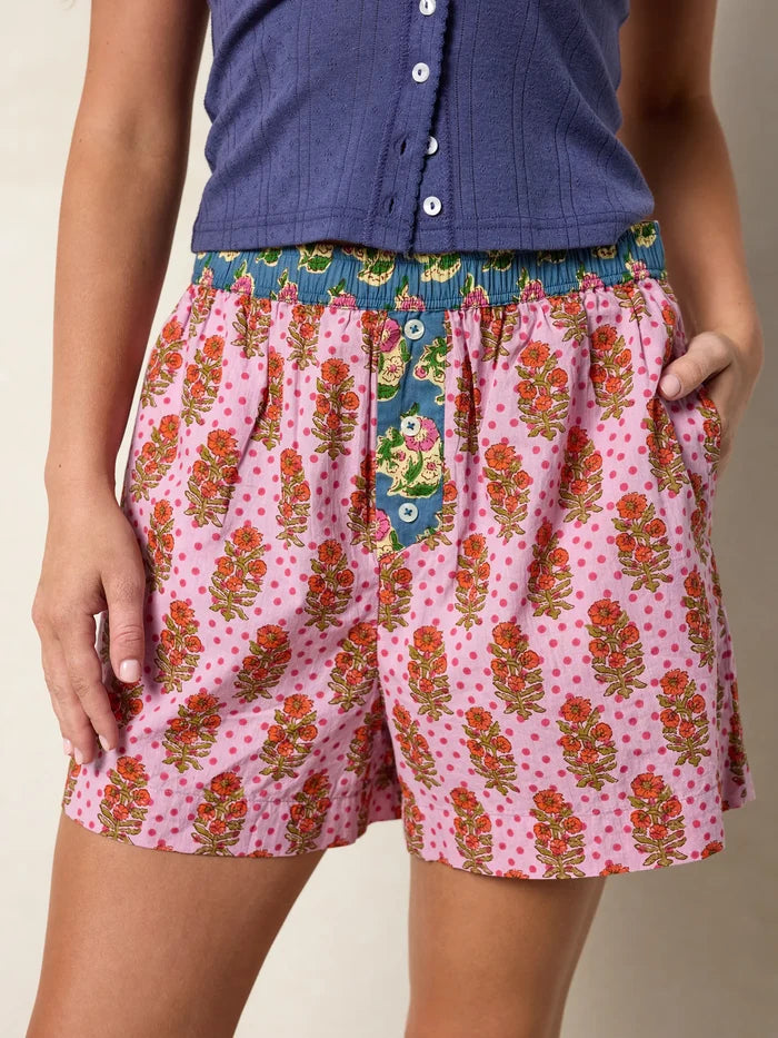 Dream On Cotton Boxer Shorts - Pink Polka Dot-view 4