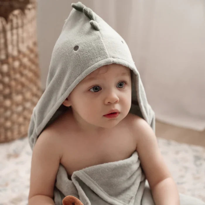 elegant baby hooded dinosaur towel