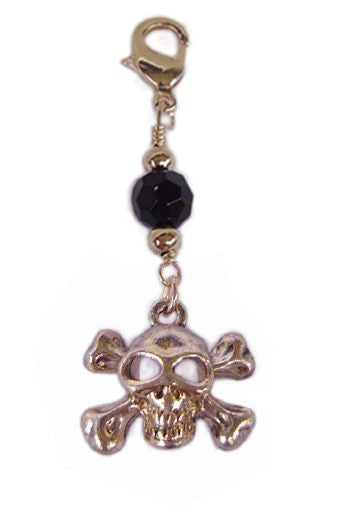 Gold Skull & Crossbones Charm – Bold Hair Accessory front view