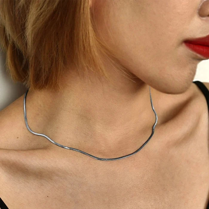 HACKNEY NINE CATANIA Textured Silver Chain Necklace