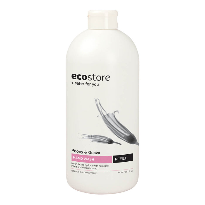 Refill bottle of peony and guava scented hand wash.