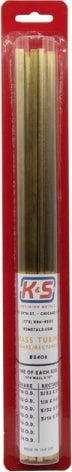 1/16" thru 1/4"x12" Square and 3/32 thru 3/8"x12" Rectangle Brass Tubing (11pc)