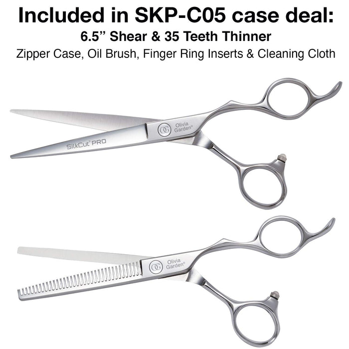 Olivia Garden SilkCut Pro Professional Hairdressing 6.5" Shear and Thinner Case # SKP-C05 - Palms Fashion Inc.