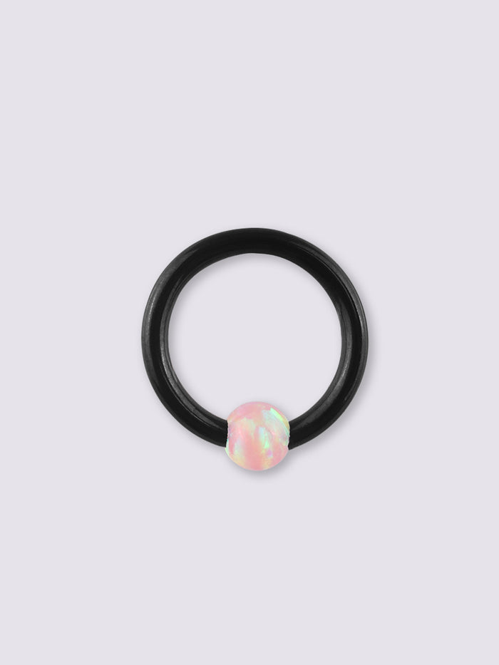 Opal Black Bead Ring 16G | Pink-Image 1