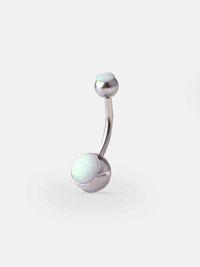 Opal Navel Barbell 14G | White-Image 1