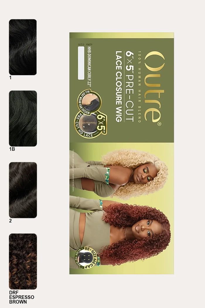 OUTRE 6X5 PRE-CUT LACE CLOSURE WIG - DOMINICAN CURLY 22" OUTRE