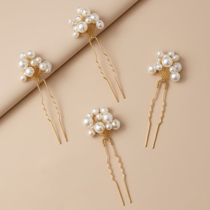 Lustrous pearl hair pin set designed to elevate buns, braids and occasion-ready hairstyles