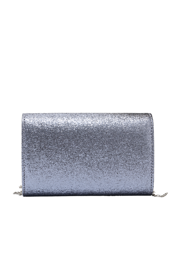 Sparkling Grey Glitter V Evening Clutch Bag