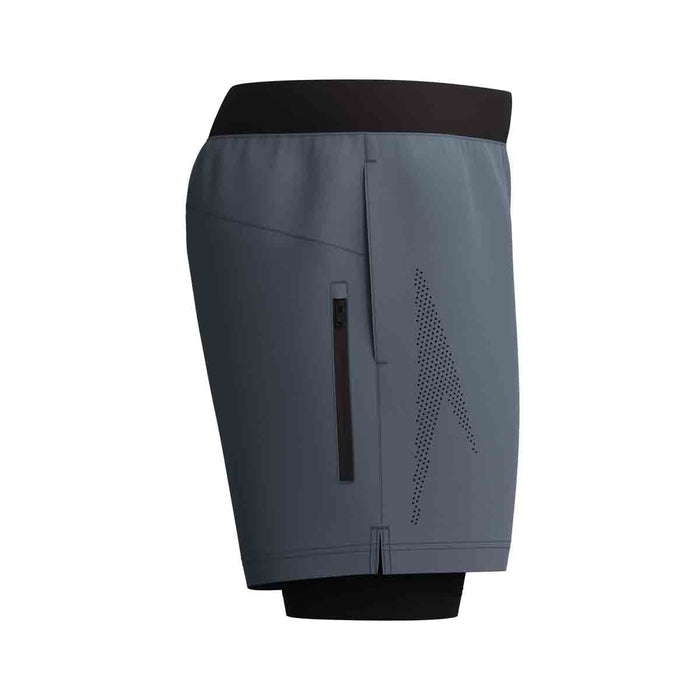 Speedo men's Volley 16-inch watershorts in lead grey and anthracite, styled for swimming and water sports.