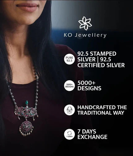 The Payal Silver Necklace (Oxidised)