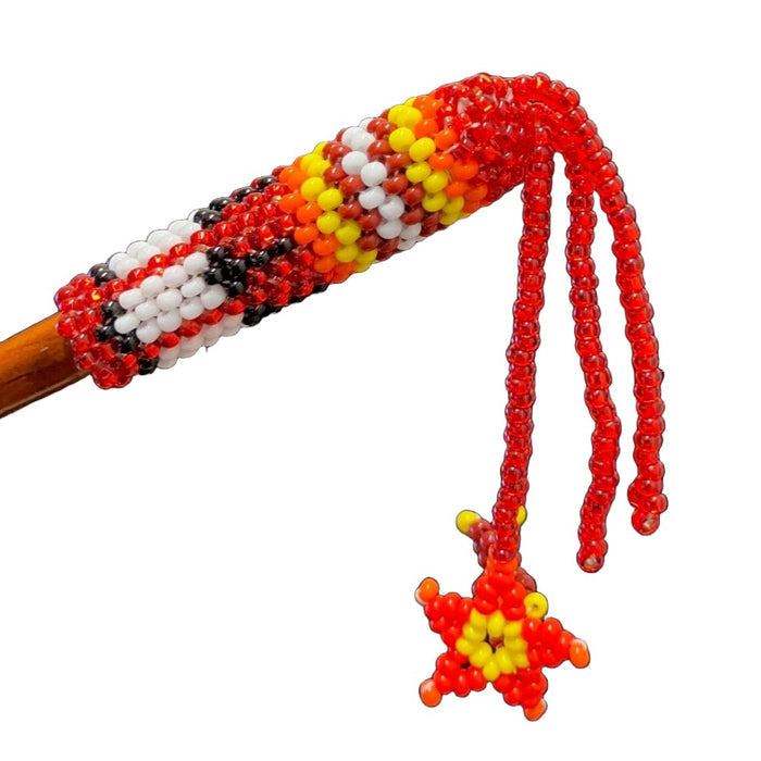 TRIBAL ROOTS Beaded Wooden Hair Stick