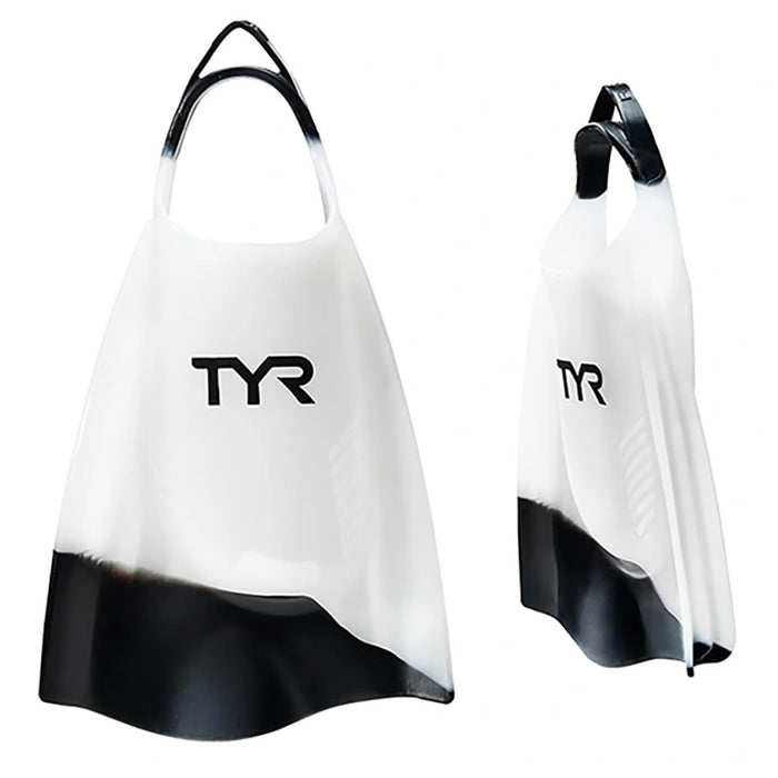 TYR Hydroblade fins in clear plastic, lightweight swim fins designed for training and performance swimming.