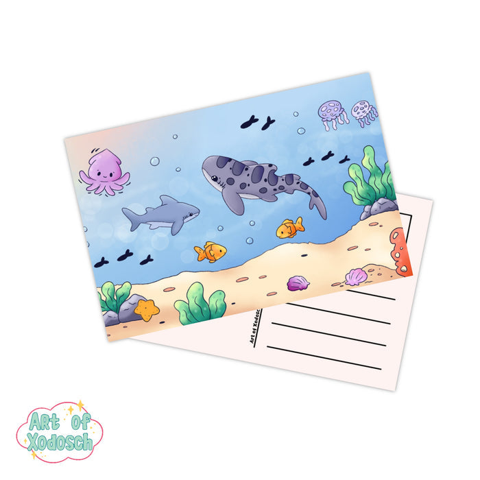 zebra shark postcard