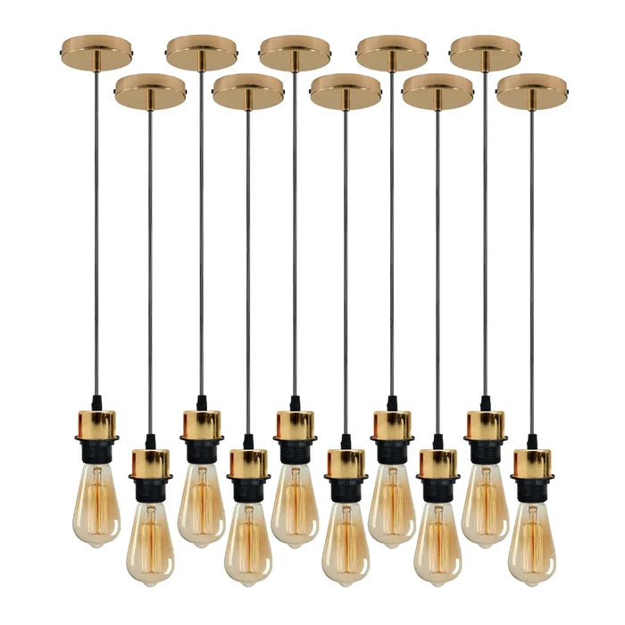 10 Pack Pendant, E27 Lamp Holder Ceiling Hanging Light, PVC Cable ~4252
