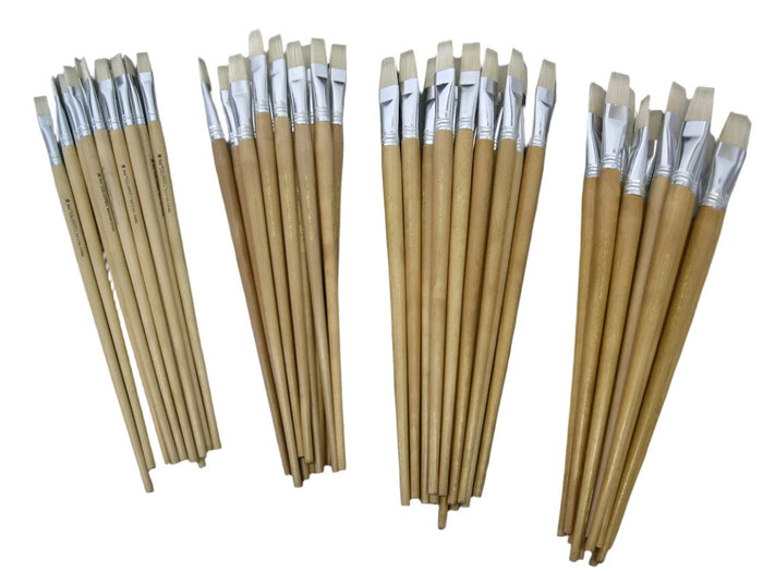 12 pcs Artist Brushes Pure Bristle Bright for Oil and Acrylic