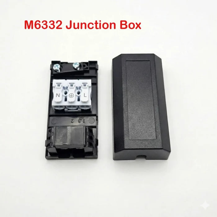 16A Terminal Junction Box 3-Core Electrical Cable Connector Black ~6618