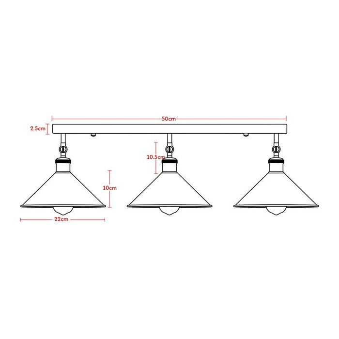 3 Light Semi Flush Mount Ceiling Light ~6519