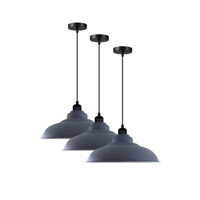 3-Pack Industrial Pendant Lights Curvy Ceiling Lamp ~6616