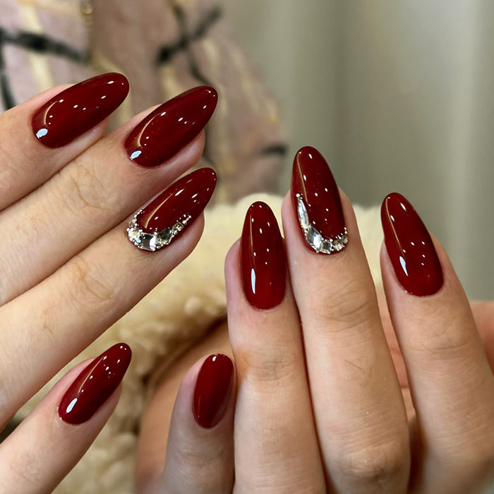 30 Pcs Burgundy Sparkling Diamonds