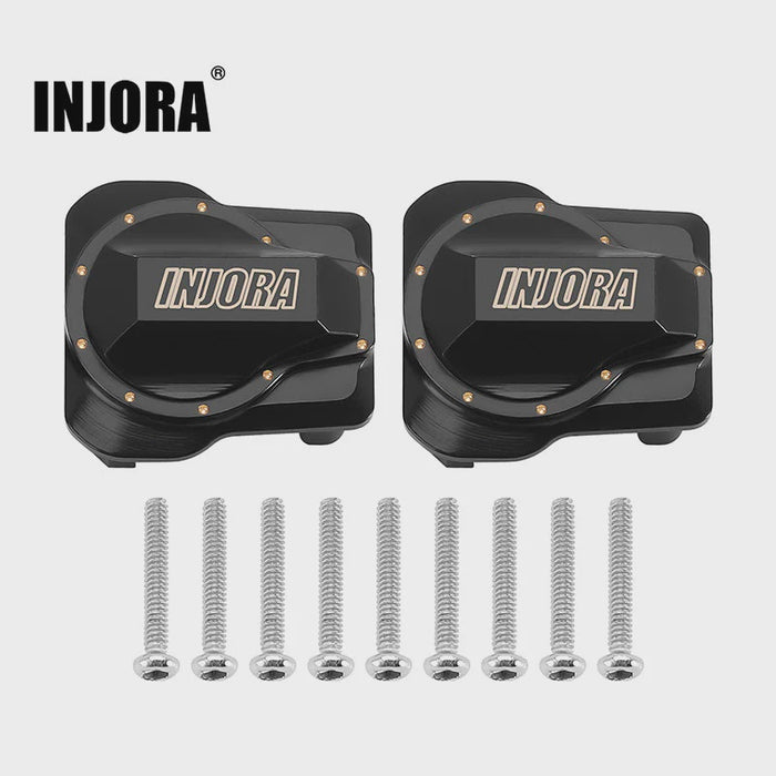 4M-62BK INJORA 9g/pcs Black Coating Brass Front Rear Diff Covers for 1/18 TRX4M (4M-62)