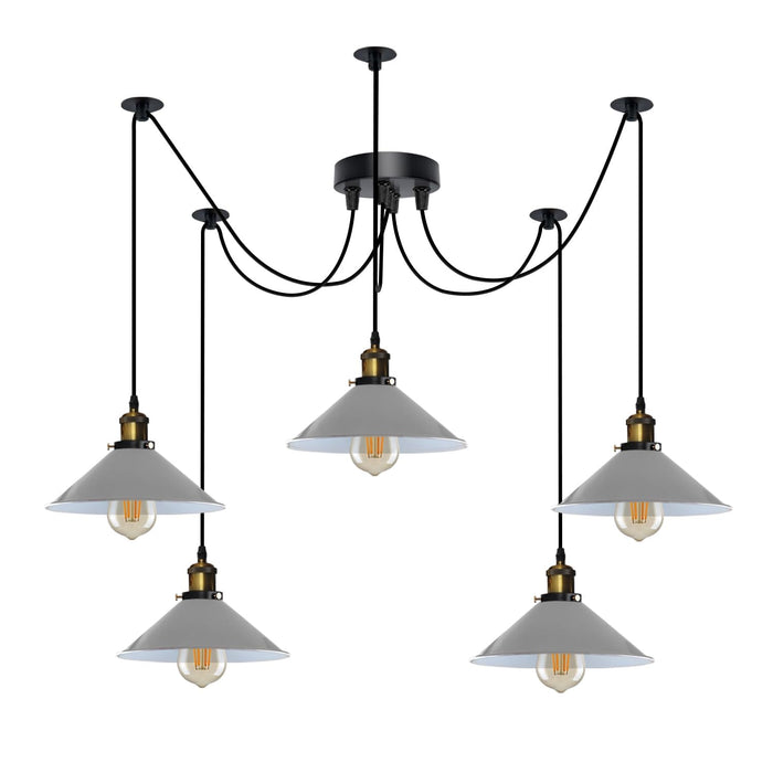 5 Light Spider Pendant Light Height Adjustable Metal~6194