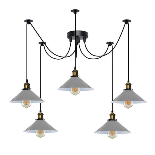 5 Light Spider Pendant Light Height Adjustable Metal~6194