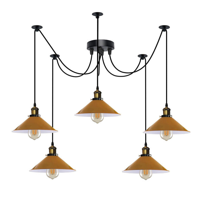 5 Light Spider Pendant Light Height Adjustable Metal~6194