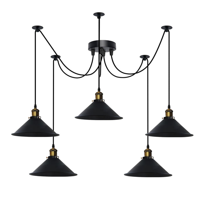 5 Light Spider Pendant Light Height Adjustable Metal~6194