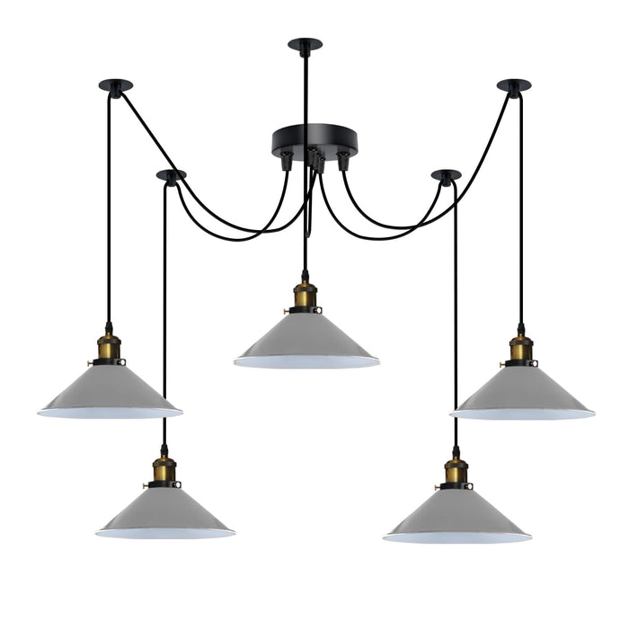 5 Light Spider Pendant Light Height Adjustable Metal~6194