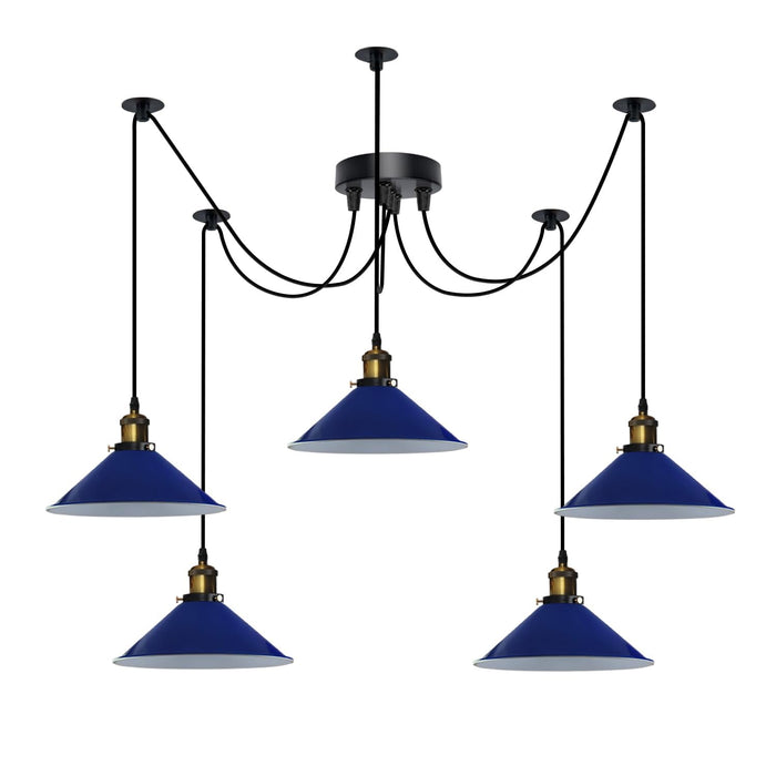 5 Light Spider Pendant Light Height Adjustable Metal~6194