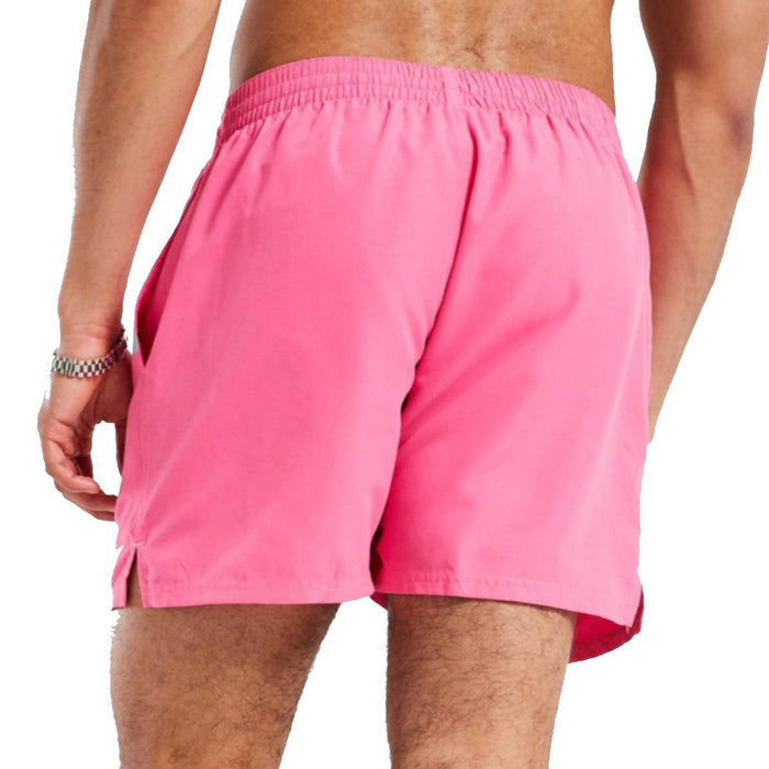 Pink Nike 5-inch volley swim shorts for women, lightweight and comfortable for beach or pool activities.