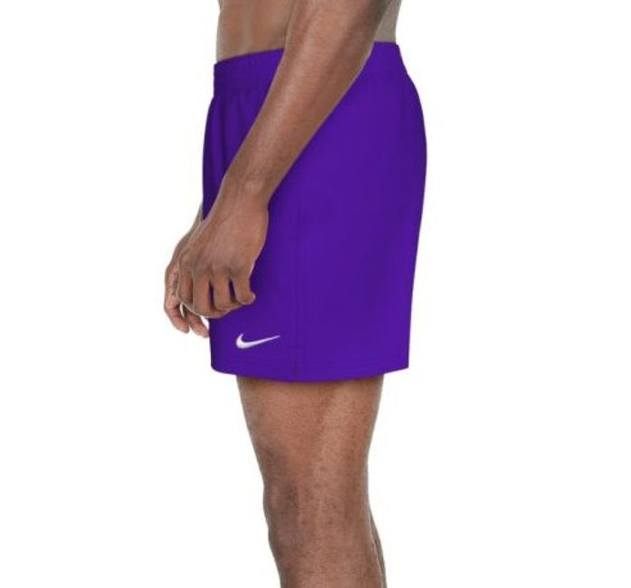Nike 5-inch violet swim shorts for women, lightweight Nike volleyball-style shorts with a comfortable fit.