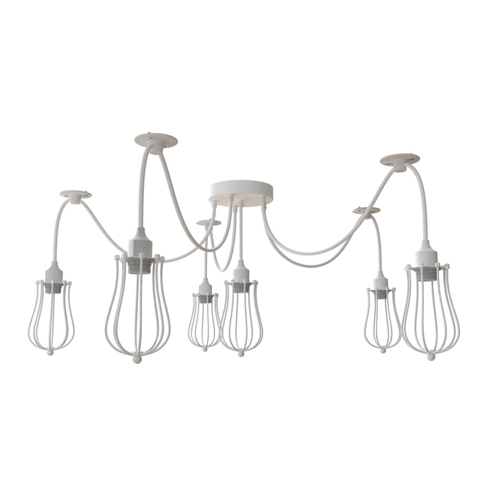 5-Way Spider Pendant Light | Adjustable Height Industrial Ceiling Lamp ~6433