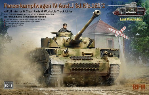 1/35 German PzKpfw IV Ausf J SdKfz 161/2 Last Production Tank with Full Interior and Workable Track Links